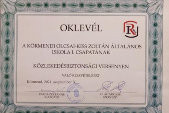Közlekedésbiztonsági vetélkedő Körmenden a Rázsóban